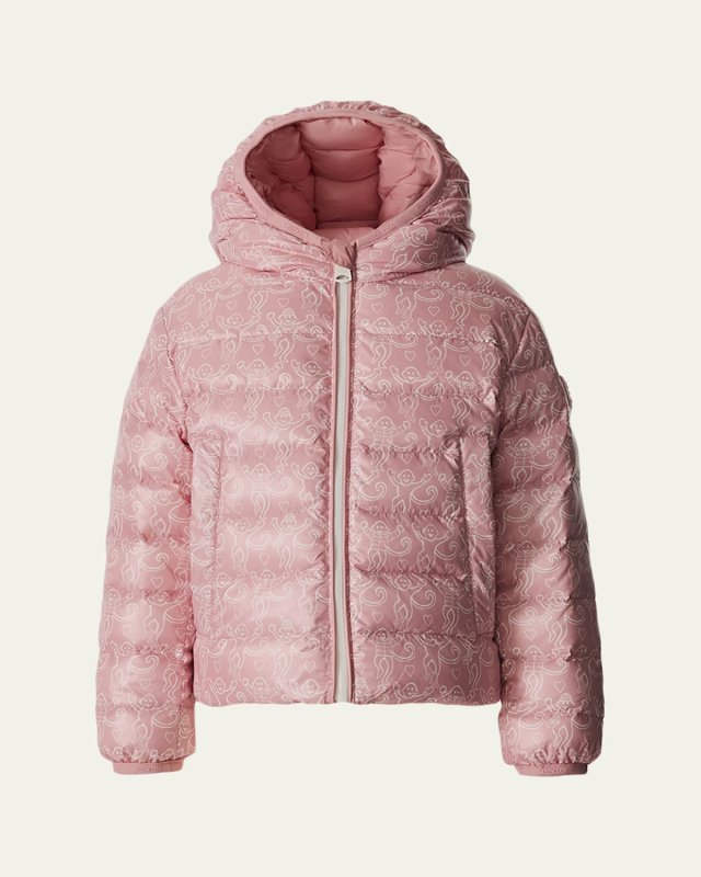 x Roller Rabbit Girl's Reversible Hooded Down Jacket, Size 2-